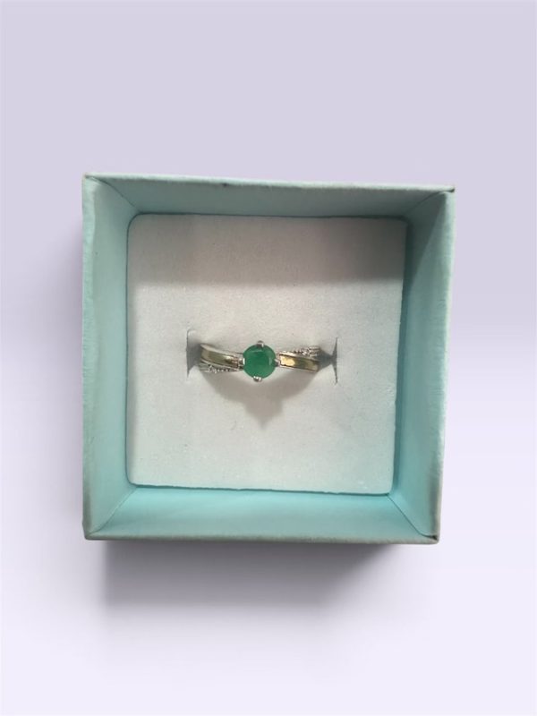ANILLO ORO PLATA CON ESMERALDA